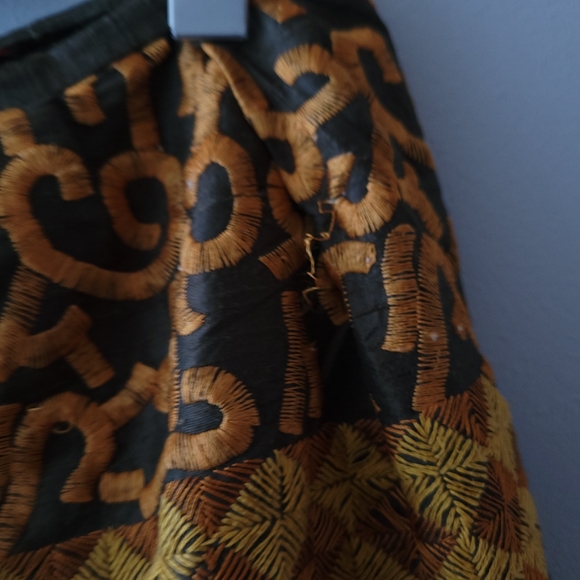 DRIES VAN NOTEN floral embroidered 100% silk midi skirt - Picture 7 of 11